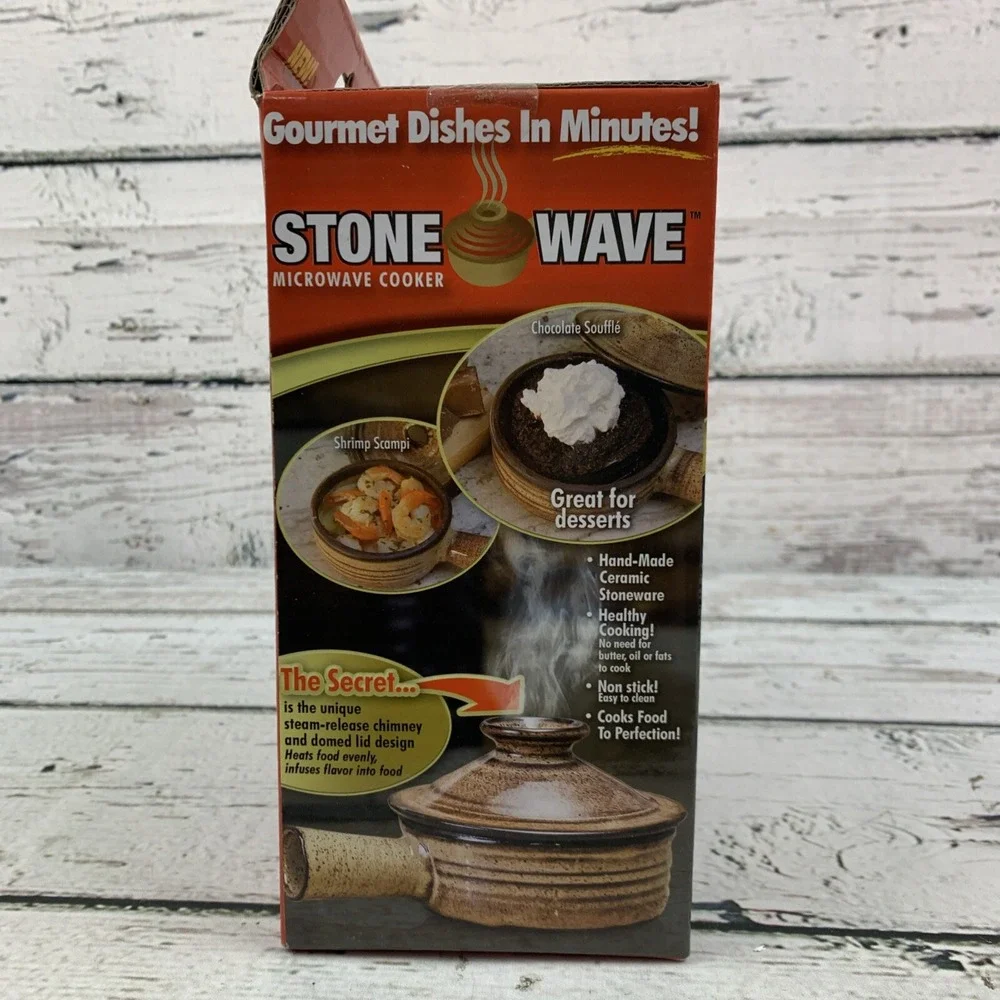 Stone Wave Microwave Cooker Gourmet Dishes in Minutes Bonus Recipe‎ Book New